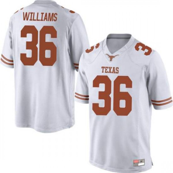 Men's University of Texas #36 Kamari Williams Replica Football Jersey White